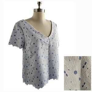 NWT TRANG NGUYEN Short-Sleeved Daisy Blouse | SZ M